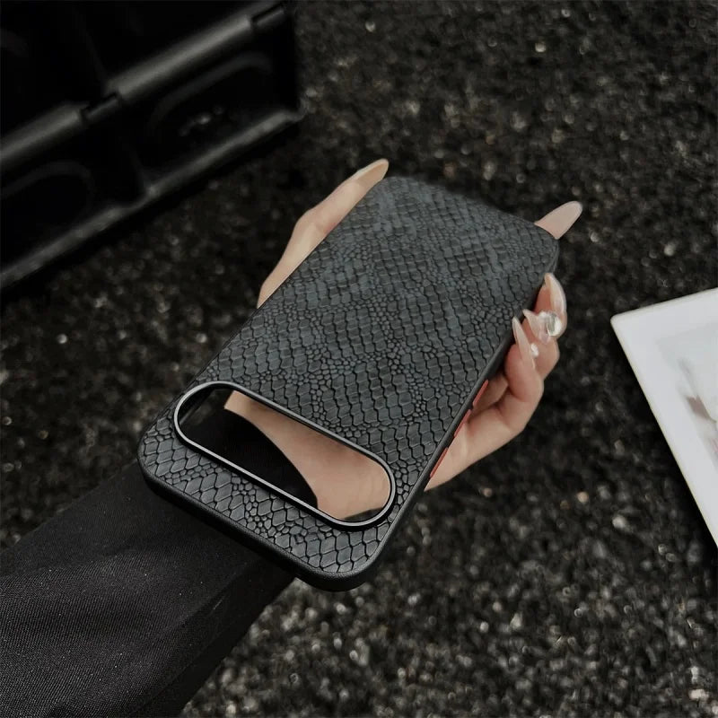 Luxury Business Black Grey Snake Pattern PU Leather Phone Case for Google Pixel 9 10 Pro XL 9Pro 9A Soft Silicon Back Cover