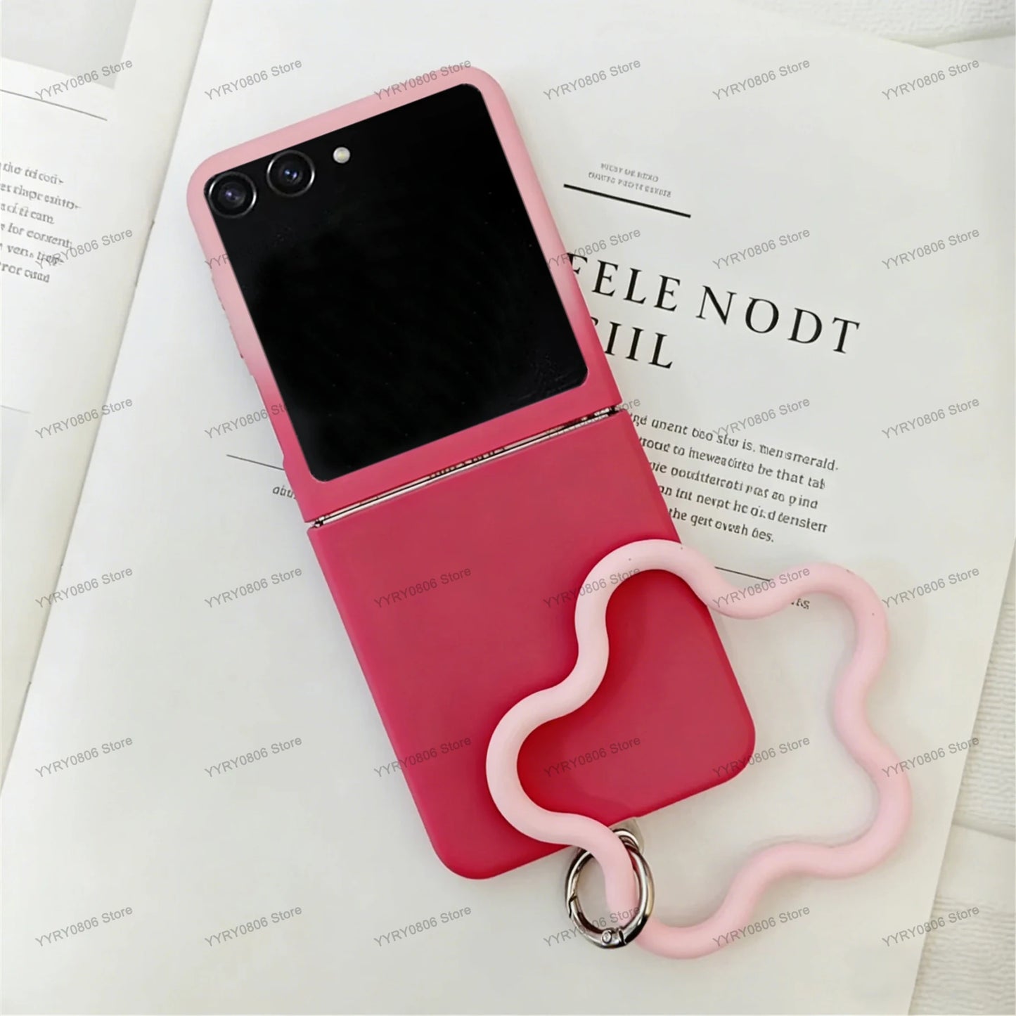 Cute Korean Gradient Color Case with Silicone Star Bracelet for Motorola Razr70/60/50 Ultra Razr60 Pro Razr 70/60/50 Back Cover