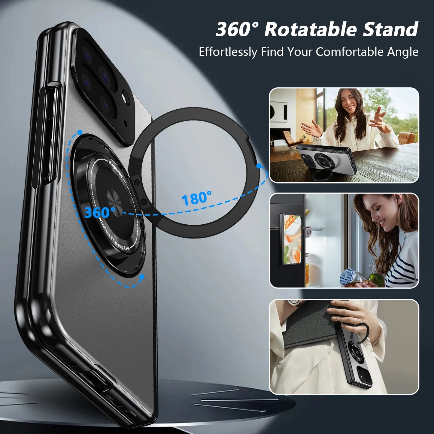 For Google Pixel 10 Pro Fold Case Luxury Armor Sanhelian Protective Shell With Magnetic Cover Finger Protective Film Funda