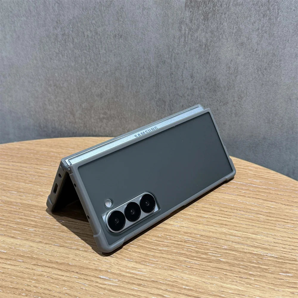 Translucent Matte Phone Case For Samsung Galaxy Z Fold 6 5 4 Fold6 Fold5 Fold4 5G Shockproof Protective Back Cover