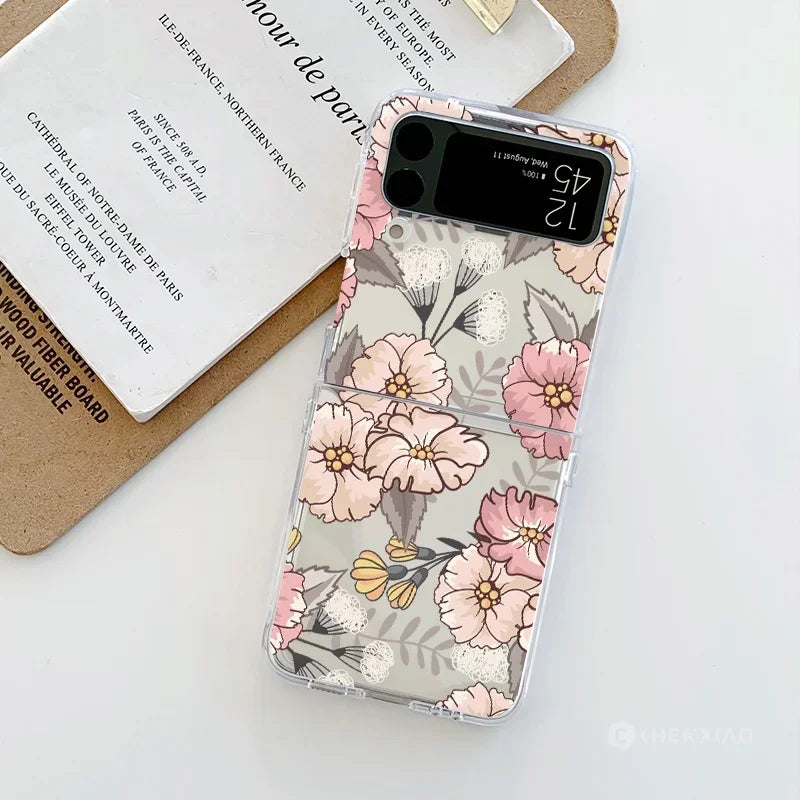 Oil Painting Retro Flower Clear Case For Motorola Razr 60 50 40 Ultra 2022 Razr60 Razr50 Ultra Hard Phone Cover New Design Funda