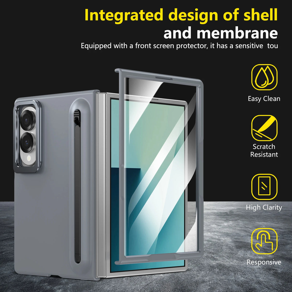 Alloy Camera Frame Stand With touch pen Screen Protector Case For Samsung Z Fold 8 7 6 5 4 8 Ultra Shockproof 360 Protection