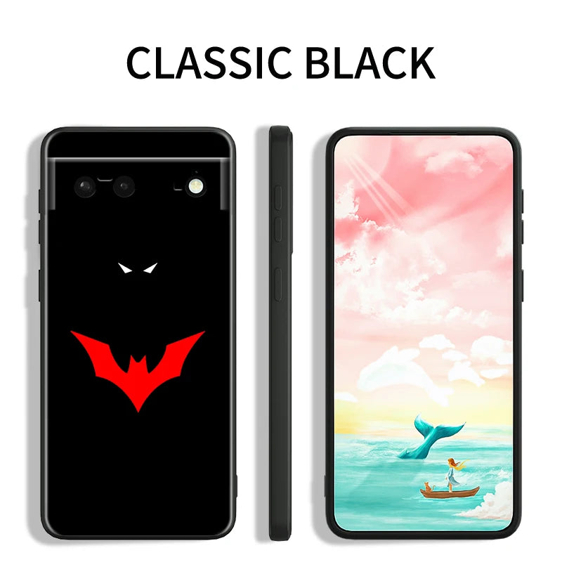 Logo Art S-Supermans B-Batmans For Google Pixel 9 8 7A 7 6A 6 5A 5 4 4A XL 5G Black Silicon Shockproof Shell Cover Phone Case