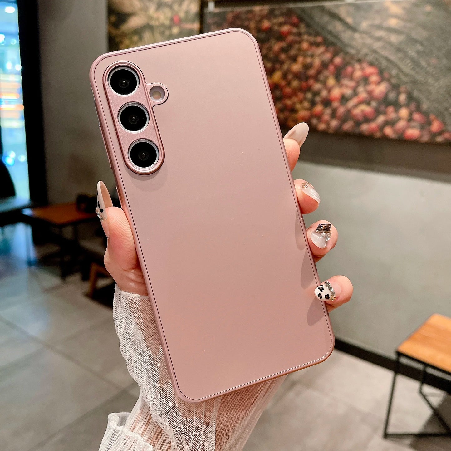 AG Frosted Anti-Scratch Glass Case For Samsung S25 Edge S24 FE S23 S22 S21 S20 FE Note 10 Plus 20 Ultra A55 A54 Shockproof Cover