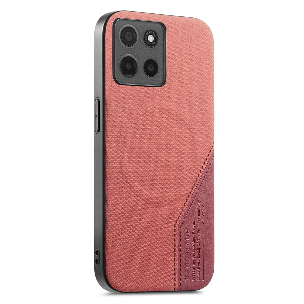 Luxury Fabric Leather Splicing Magnetic Case For Moto G05 G15 Power G06 G56 G86 G67 G77 Edge 70 Ultra 60 Neo Protective Cover