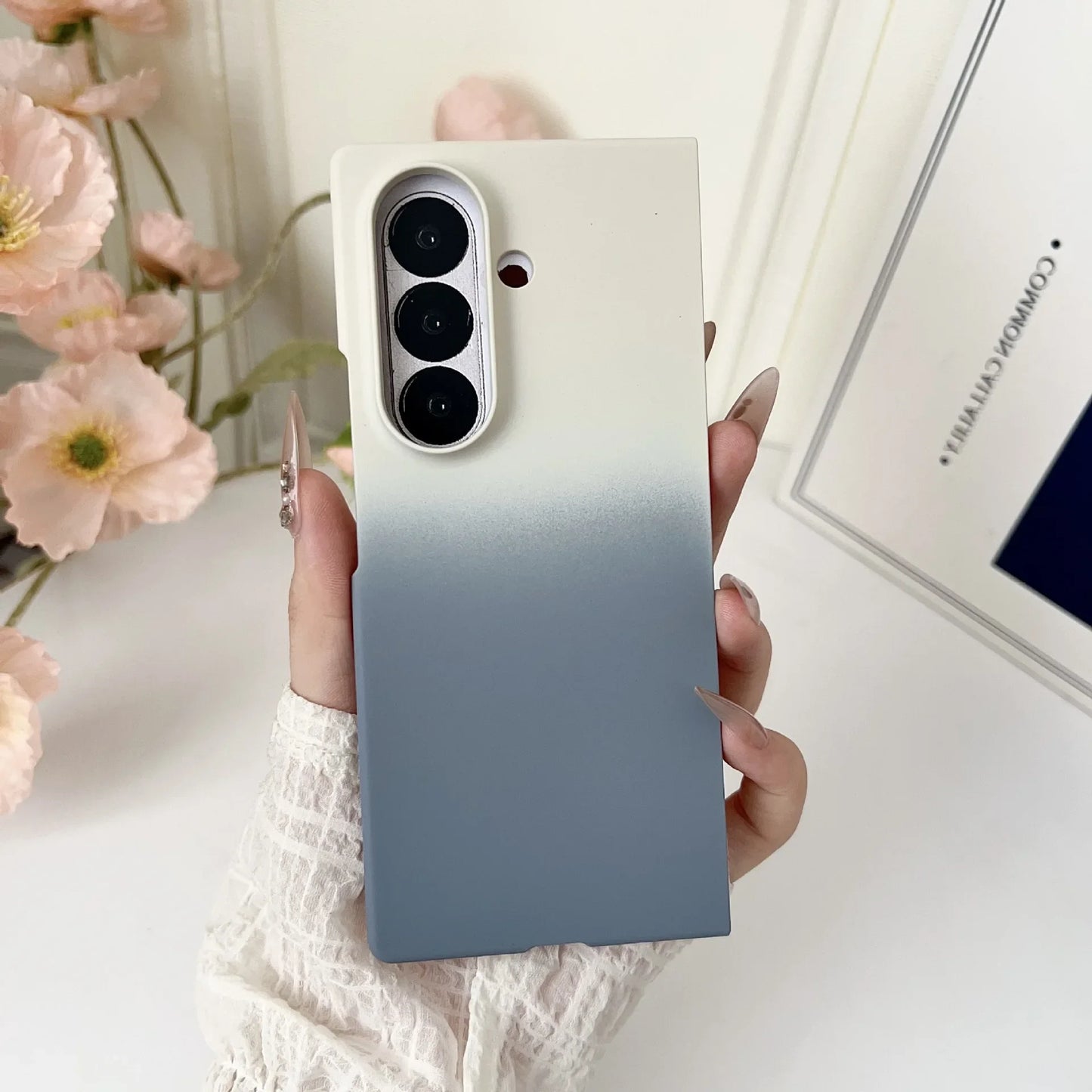 Gradient Colorful Plastic Hard Shell Phone Case for Samsung Galaxy Z Fold 7 6 5 4 3 ZFold7 Fold6 Anti-Drop Protection Back Cover