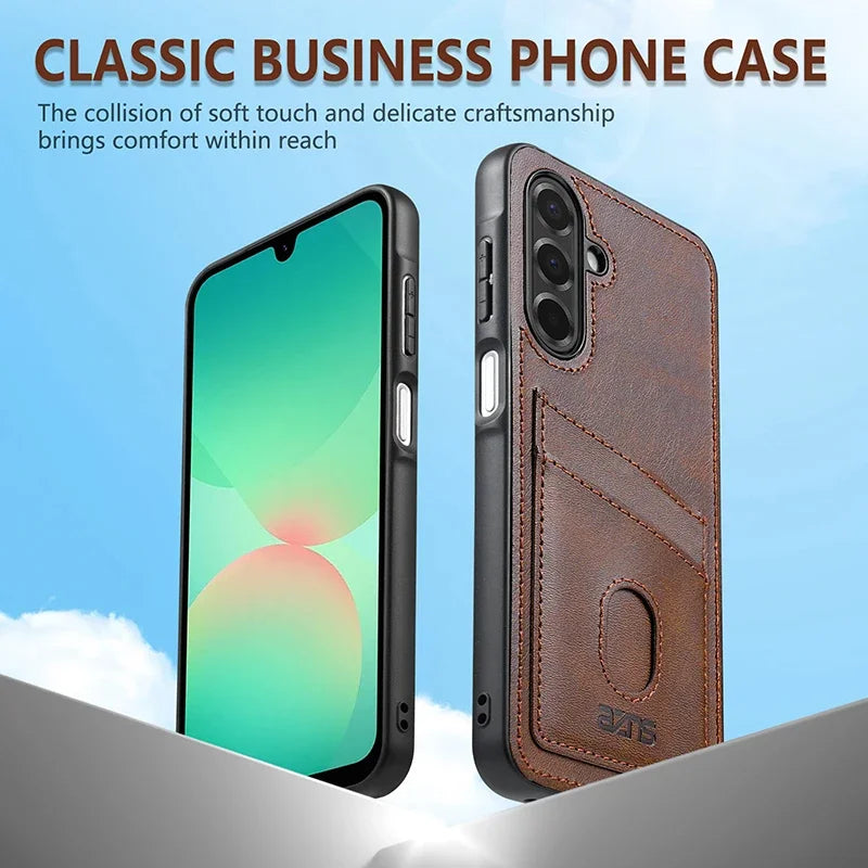 Retro Card Solt Leather Case for Samsung Galaxy A16 A26 A36 A56 A06 A55 A35 A15 A05S A25 A14 A34 A54 A13 A23 A33 A53 A73 Cover