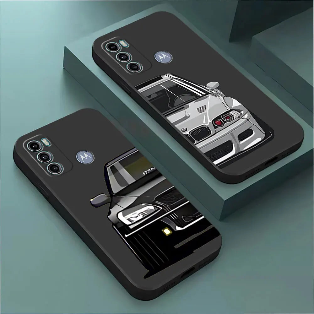 Black Soft Case for Motorola Moto G31 G71 G72 G73 G60s G22 G30 G32 G51 G52 G53 G60 G50 Armor Sports Car Tokyo JDM Cover