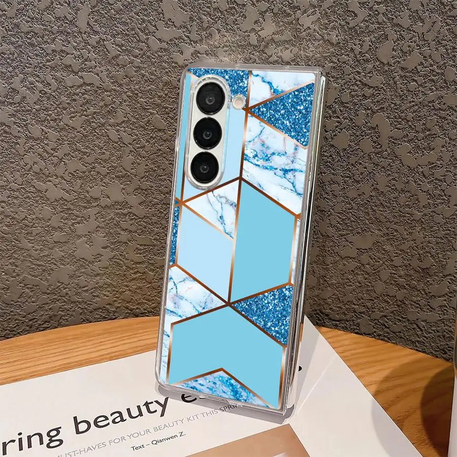 Case for Samsung Galaxy ZFold6 ZFold3 ZFold4 ZFold5 Z Fold 7 6 5 4 3 ZFold7 Transparent Soft Phone Cover Marble