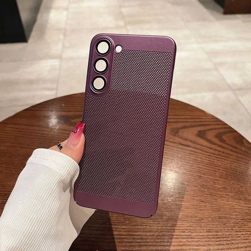 Breathable Heat Dissipation Cooling Case For Samsung Galaxy S25 S24 UItra S23 S22 S21 Plus PC Hard Back Cover