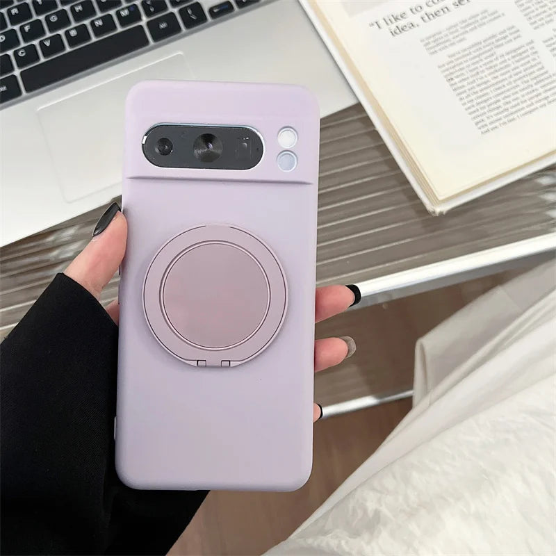Stand Bracket Wireless Charging Magnetic For Magsafe Case For Google Pixel 10 6 7 8 9 Pro XL 7A 8A 9A Soft Shockproof Back Cover