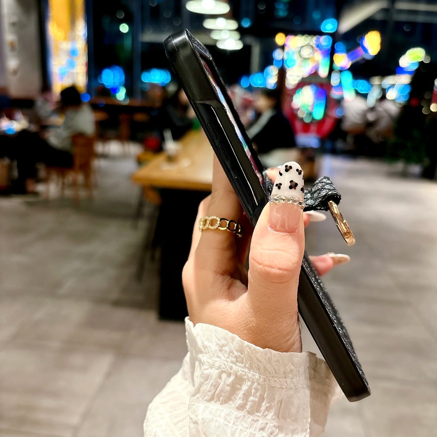 Luxury Glitter Metal Ring Leather Plastic Folding Case For Motorola Razr50 Razr 50 Cover