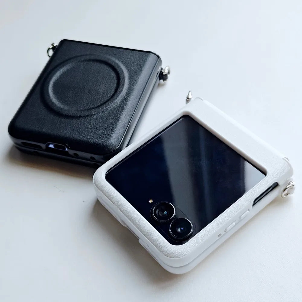 For Motorola Razr 60 Ultra Case Luxury PU Leather Magnetic wireless charging Protect Back Cover Case For Razr 60 50 Ultra Shell