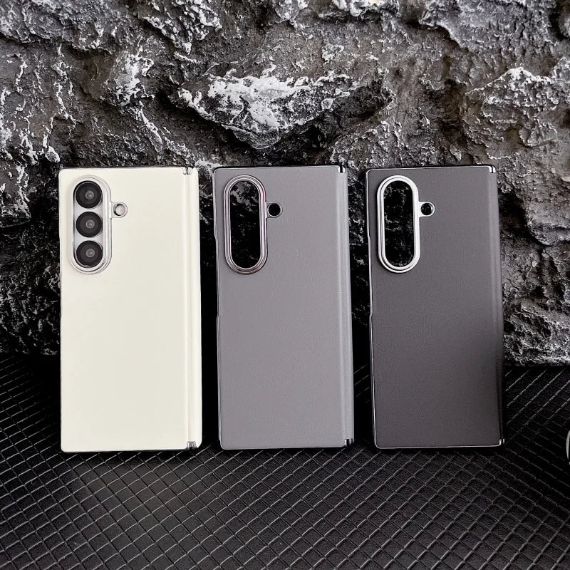 For Samsung Galaxy Z Fold 7 Case Luxury Leather Magnetic Center Axis Back Cover For Galaxy Fold7  Simple Shockproof Bumper Funda