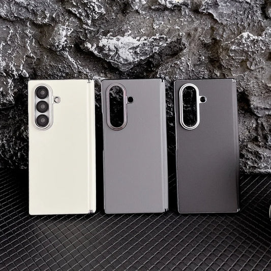 For Samsung Galaxy Z Fold 7 Case Luxury Leather Magnetic Center Axis Back Cover For Galaxy Fold7  Simple Shockproof Bumper Funda