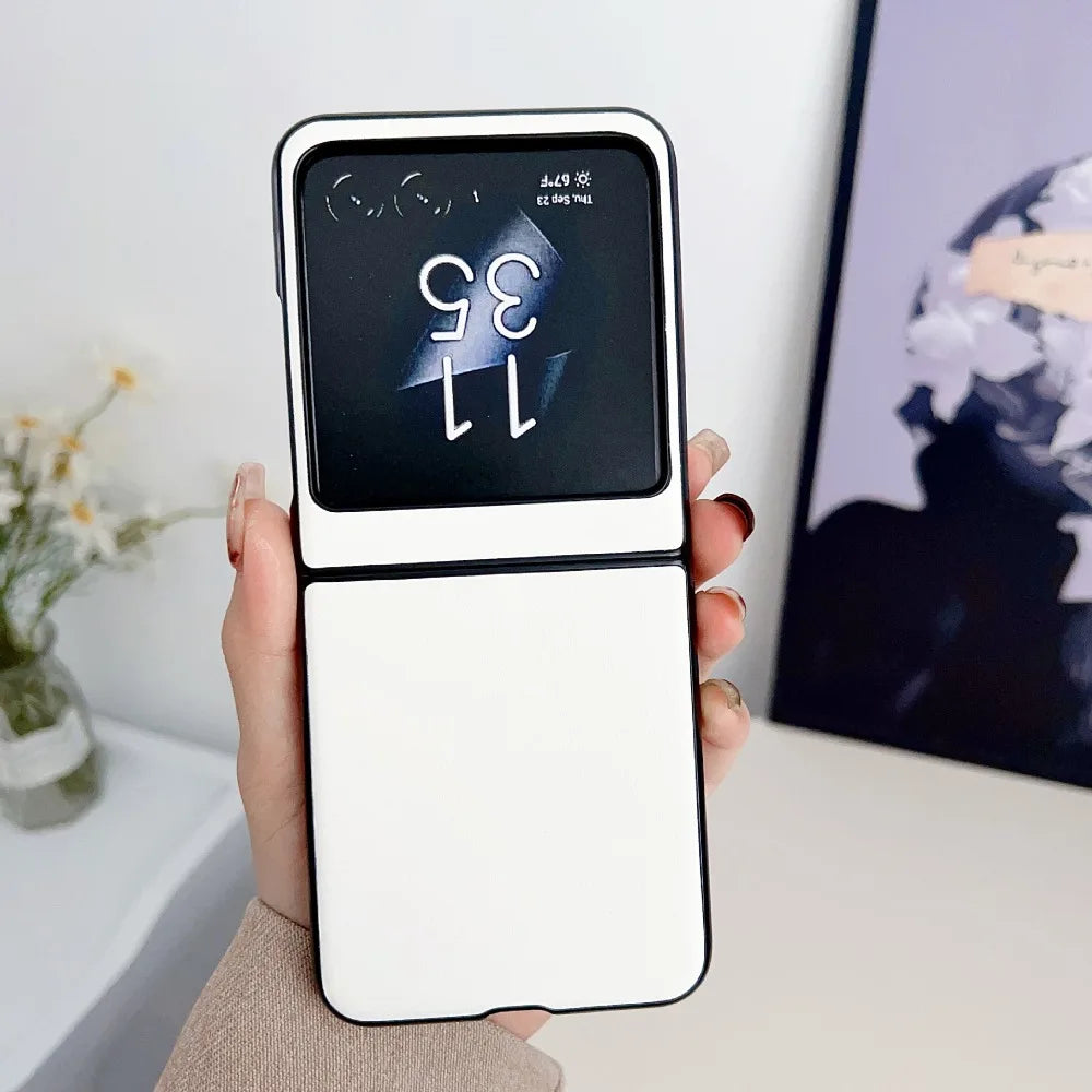 Moto Razr 50 Ultra PU Leather Hard Shell Phone Case for Motorola Razr 50 Ultra Razr 50 2024 Anti Fall Measures Protective Cover