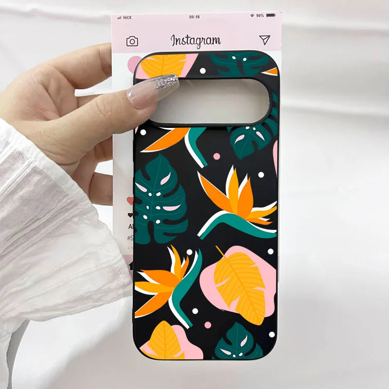 Palm Tree Leaves Plant Flower Phone Case For Google Pixel 10 8 Pro 10 Pro XL 5G 6 7 8 9 Pro 8A Cute Clear Soft TPU Cover Fundas