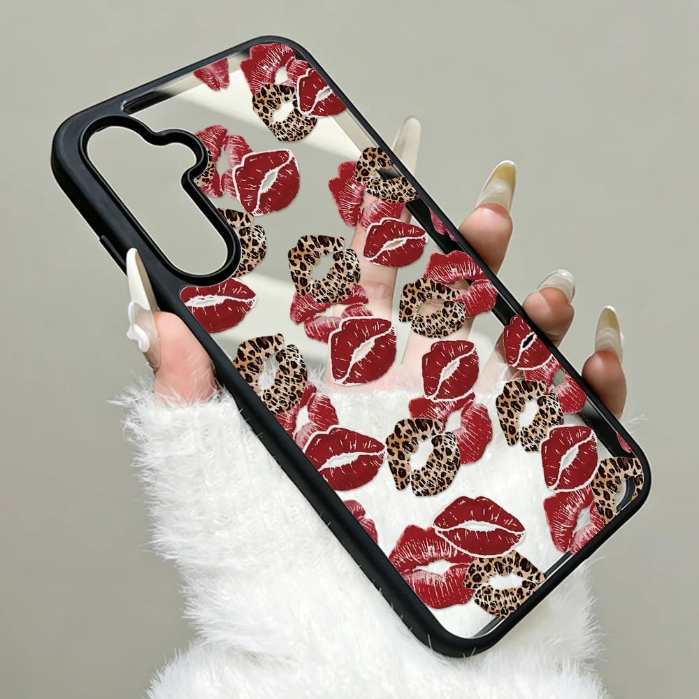 Silicone Matte Phone Case For Samsung Galaxy S25 Ultra Funda S24 Ultra S24 FE S23 Ultra S26 Prtotective Leopard Painted Cover