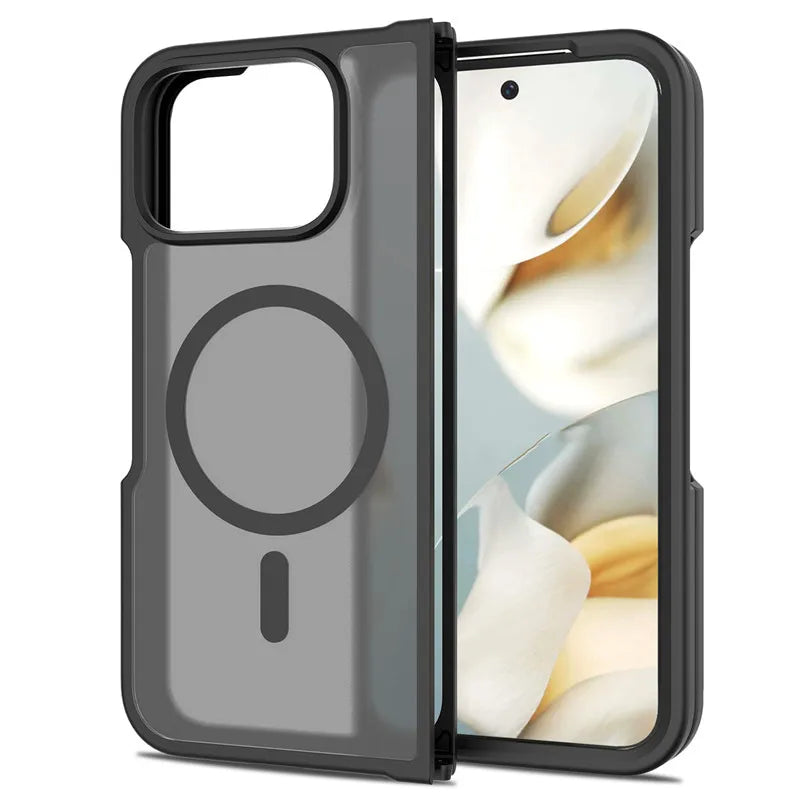 For Google Pixel 10 Pro Fold Magnetic Case ELVEV Anti-drop TPU Hard PC Matte Transparent Suction Phone Cover