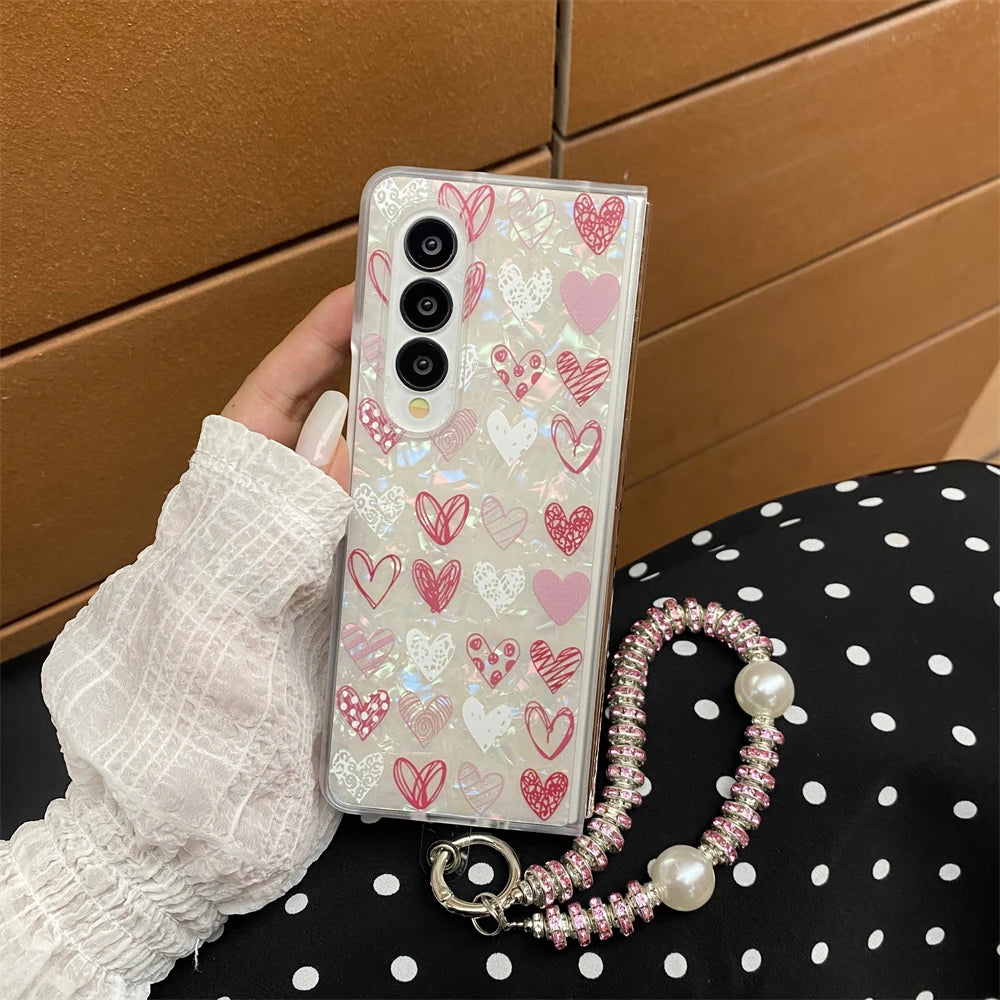 for Samsung Galaxy Z Fold 7 5G Hard PC Phone Case Floral Shell for Z Fold 7 6 5 4 3 Drop-Proof Protective Cover
