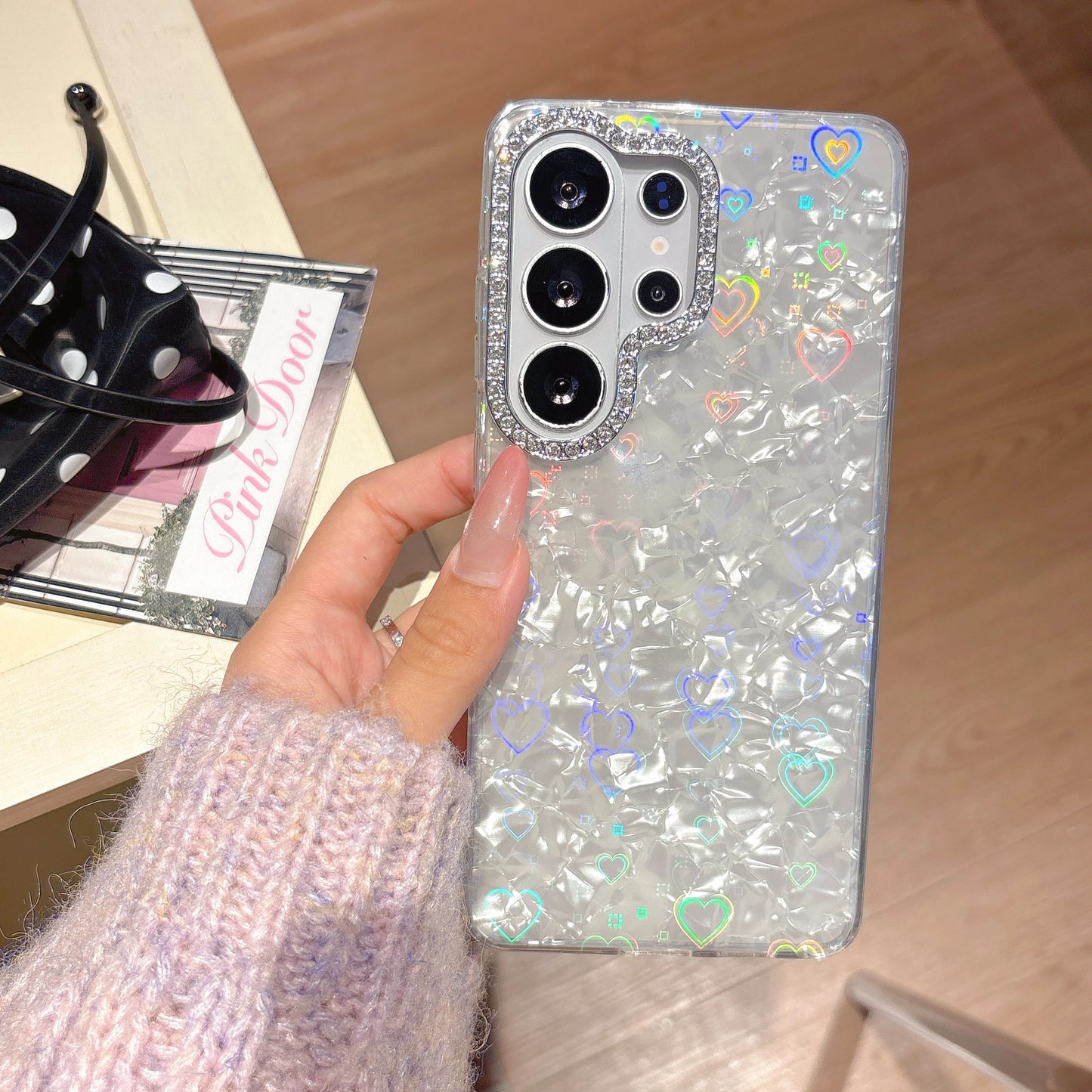 Pearl Butterfly Cover For Samsung Galaxy S26 S25 S24 S23 Ultra Plus FE Edge S26ULTRA Luxury Shining Love Heart Phone Case