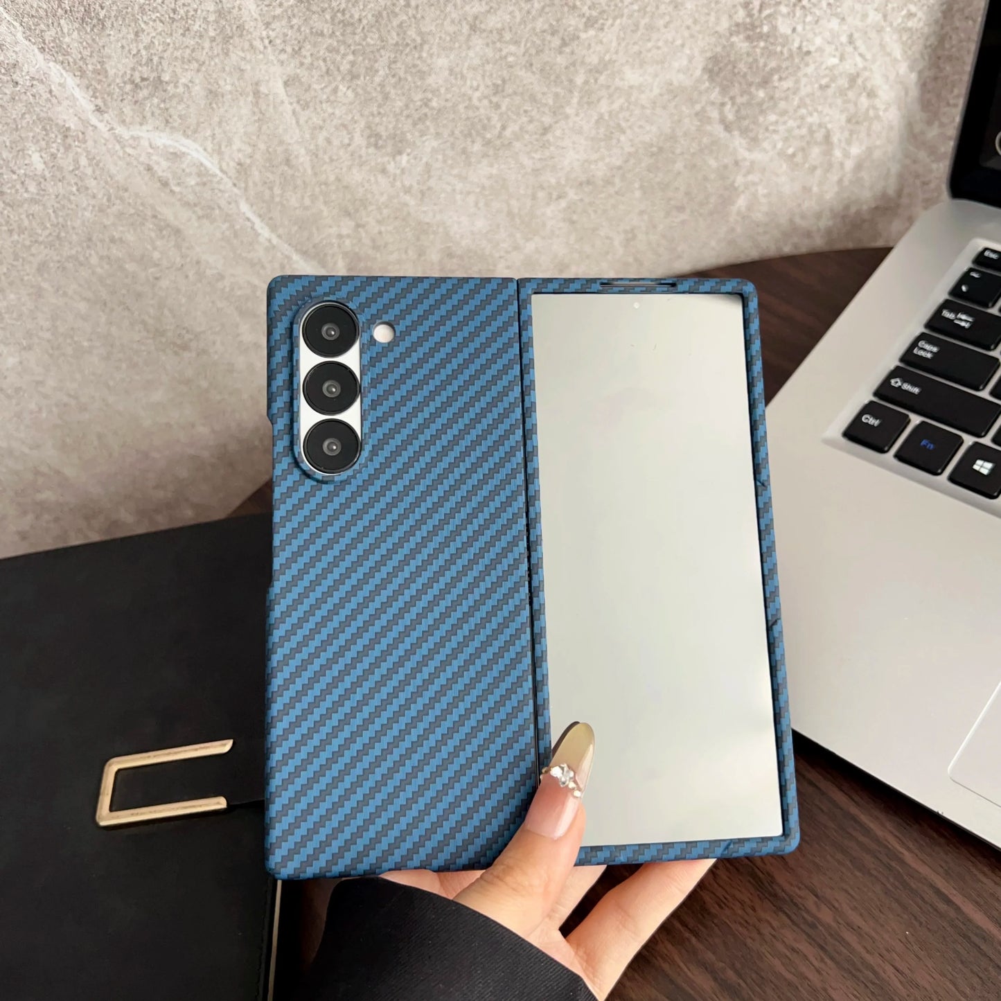 Carbon Fiber Magnetic Case For Samsung Galaxy Z Fold 6 5 4 3 For Magsafe Ultra Thin Wireless Charging Cover With Screen Film