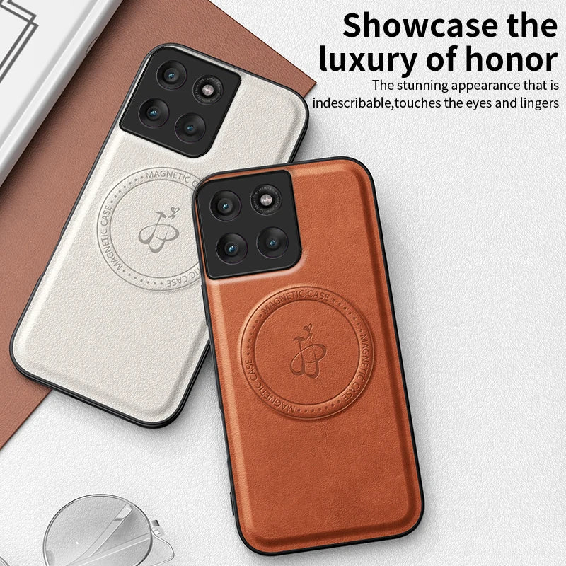 PU Leather Wireless Charging Magnetic Case for Motorola Moto G56 G86 5G Fusion Protective Cover Hard Back Shell Coque