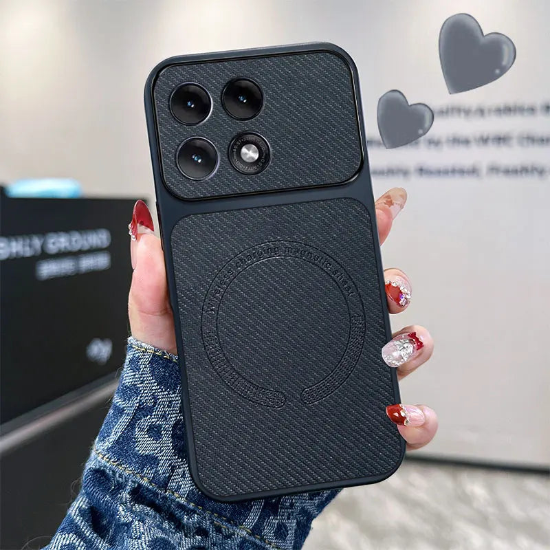 Vegan Leather Magnetic Case for Motorola Moto Edge 70 60 Fusion 60s Pro G05 E15 G15 Powe G17 Full Camera Shell for Magsafe Cover