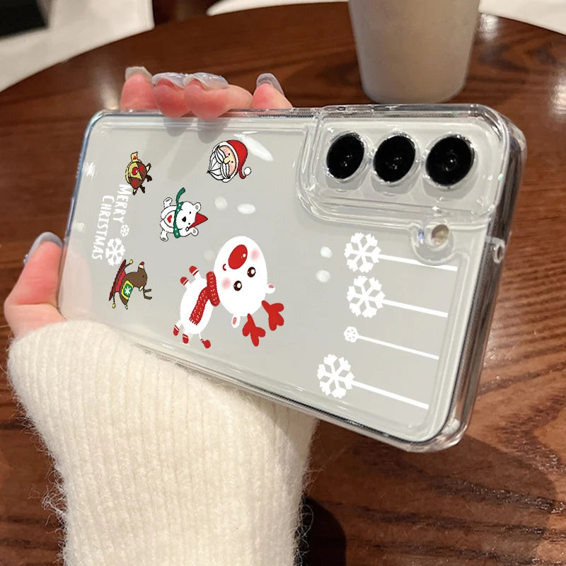 Christmas Pattern Phone Case For Samsung Galaxy A17 A55 A56 A16 A26 A36 A35 A15 S25 Edge S23 S24 Ultra S22 S24 FE Silicone Cover