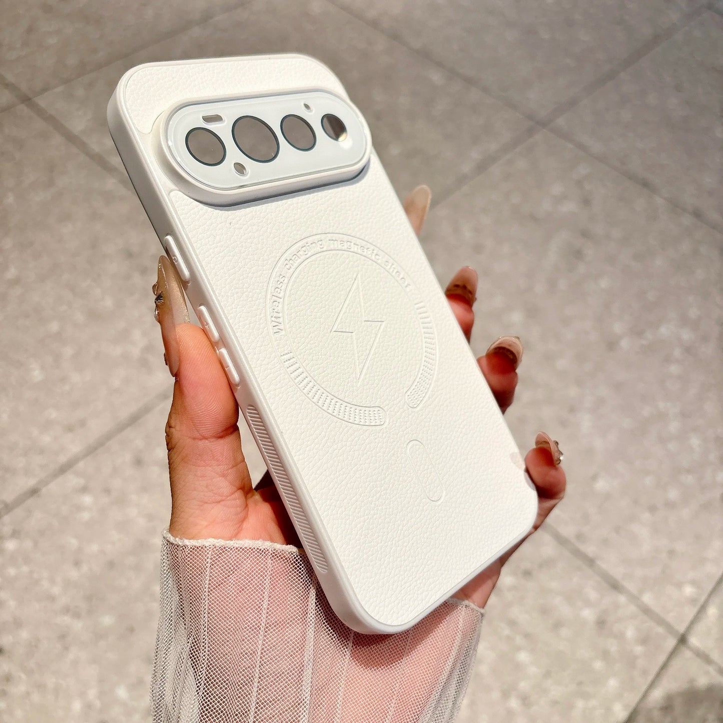 Original Embossed Lightning Leather Magnetic Phone Case For Google Pixel 8 9 10 11 Pro XL 10A 9A 8A For Magsafe Shockproof Cover