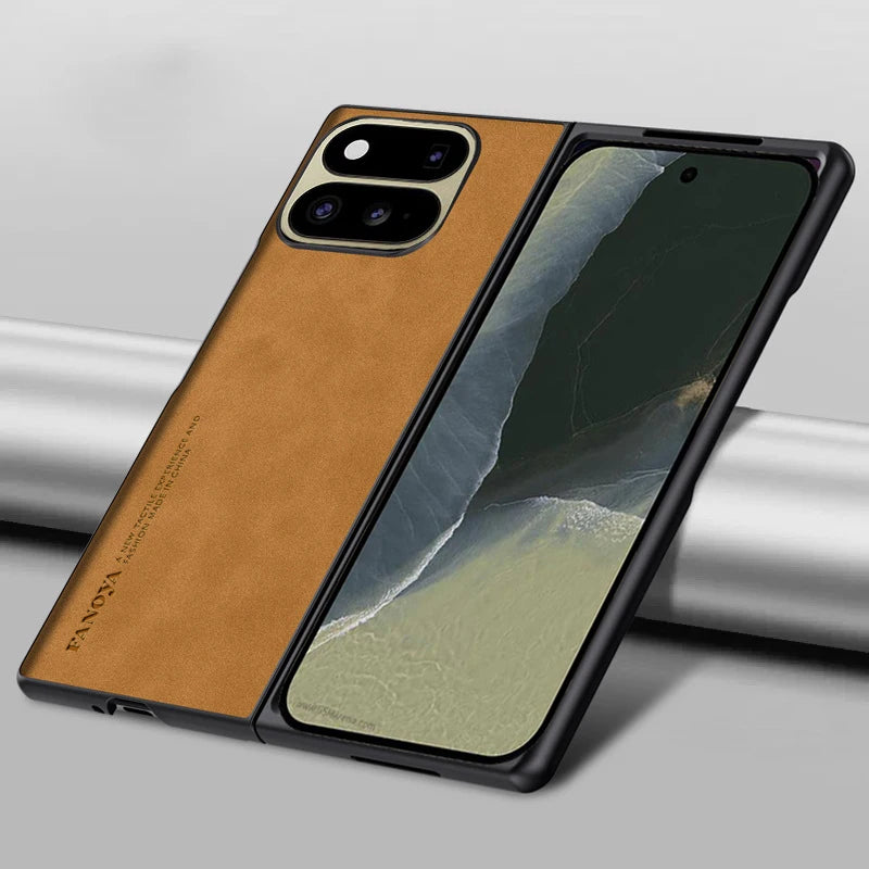 Matte Case for Pixel Fold Faux PU Leather Hard Plastic Back Cover For Google Pixel 11 Fold GZDQ6 2026
