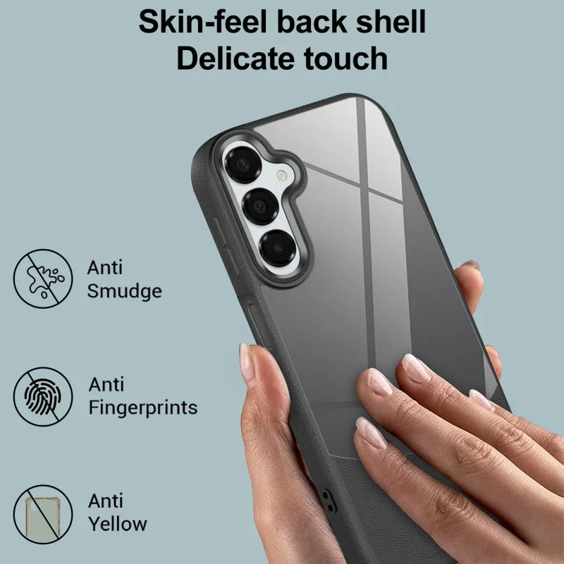 Leather+Acrylic Shockproof Phone Case For Samsung Galaxy S25 S24 S23 FE S22 Ultra A55 A54 A05S A16 A25 A35 A35 A56 A15 A34 Cover