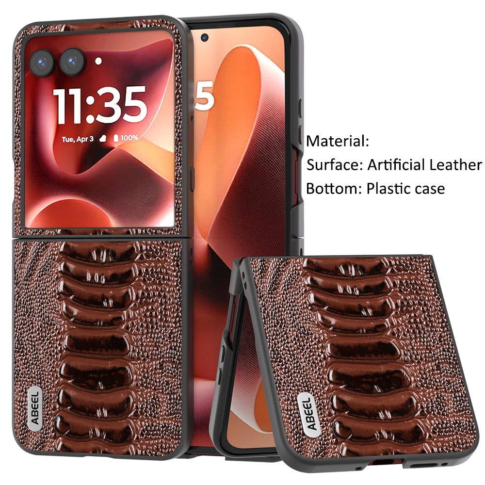 Alligator Crocodile Pattern Artificial  Leather Folding Case For Motorola Razr 60 Ultra / Razr60 / Razr 50 Ultra