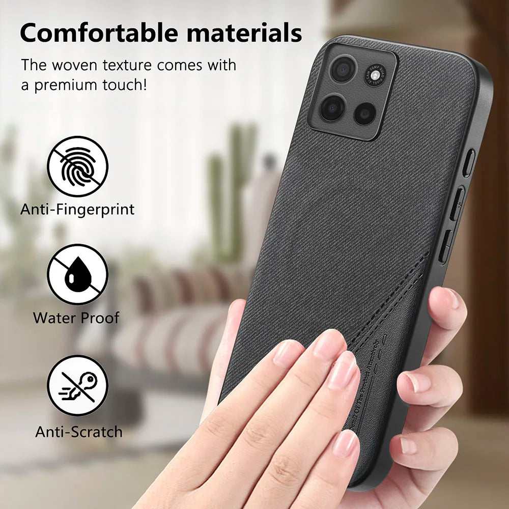 Luxury Fabric Leather Splicing Magnetic Case For Moto G05 G15 Power G06 G56 G86 G67 G77 Edge 70 Ultra 60 Neo Protective Cover