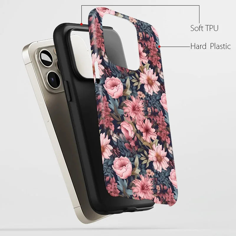 2 IN 1 Film shell Case For Samsung S25 S24 S23 S22 S21 Plus Ultra S25 Edge S20 FE A56 A16 15 26 36 Gorgeous Flowers Phone Cover