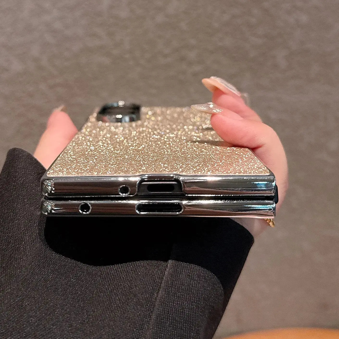 Luxury Plating Glitter Bling Phone Case For Samsung Galaxy Z Fold7 Fold 7 6 5 4 3 2 Shining Sparkle Shockproof Protection Cover