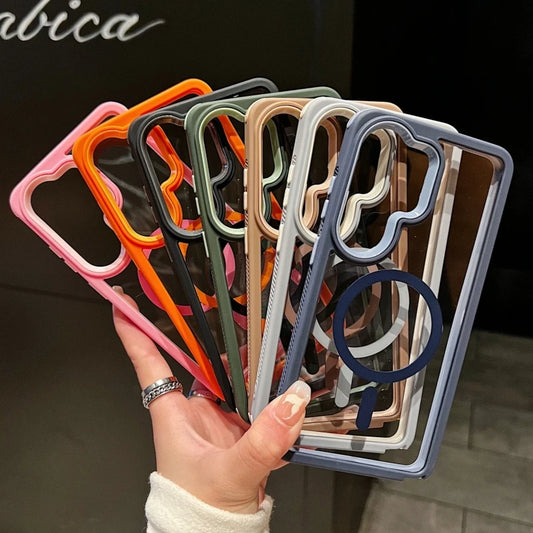for Magsafe Transparent Case for Samsung Galaxy S23 S24 S25 FE S26 Ultra Plus A57 A56 A36 A25 A05S Detachable 2in1 PC Hard Cover