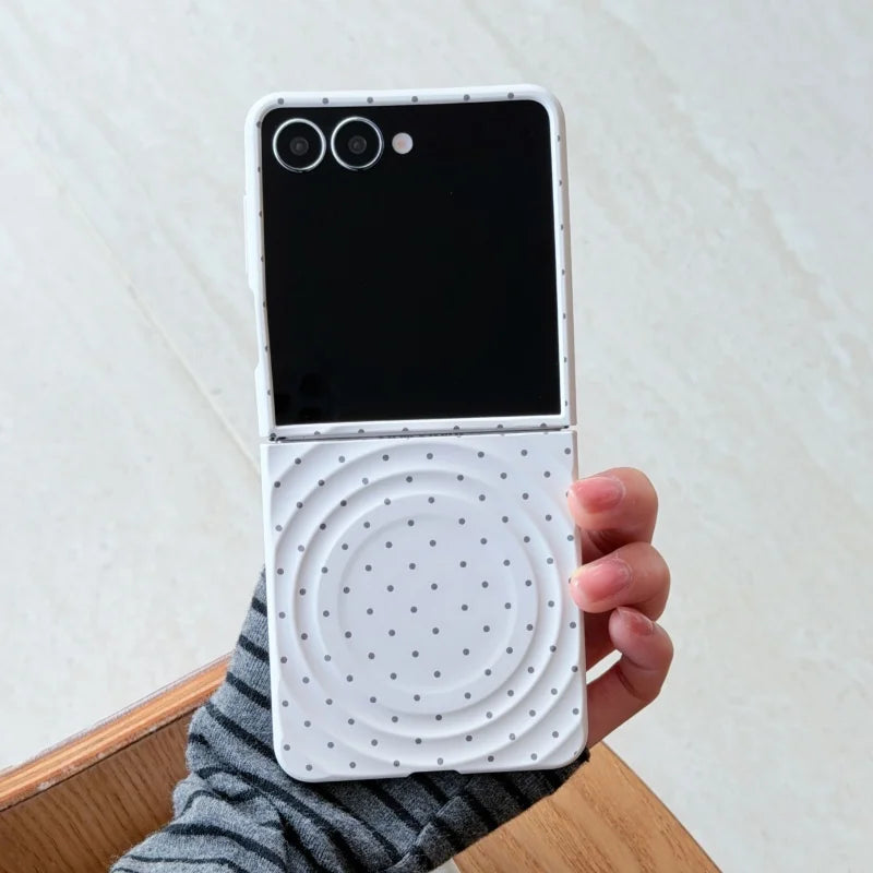 Korean Candy Color Polka Dot Magnetic Phone Case For Samsung Galaxy Z Flip 7 6 5 4 3 Z Flip6 ZFlip7 Hard Cover For Magsafe Cases