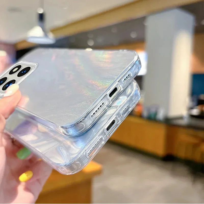 Luxury Laser Silver Gradient Case For Motorola Edge 60 Fusion Phone Case Motorola Edge 60 50 Pro Edge 60S 50 Ultra  Fusion Cover