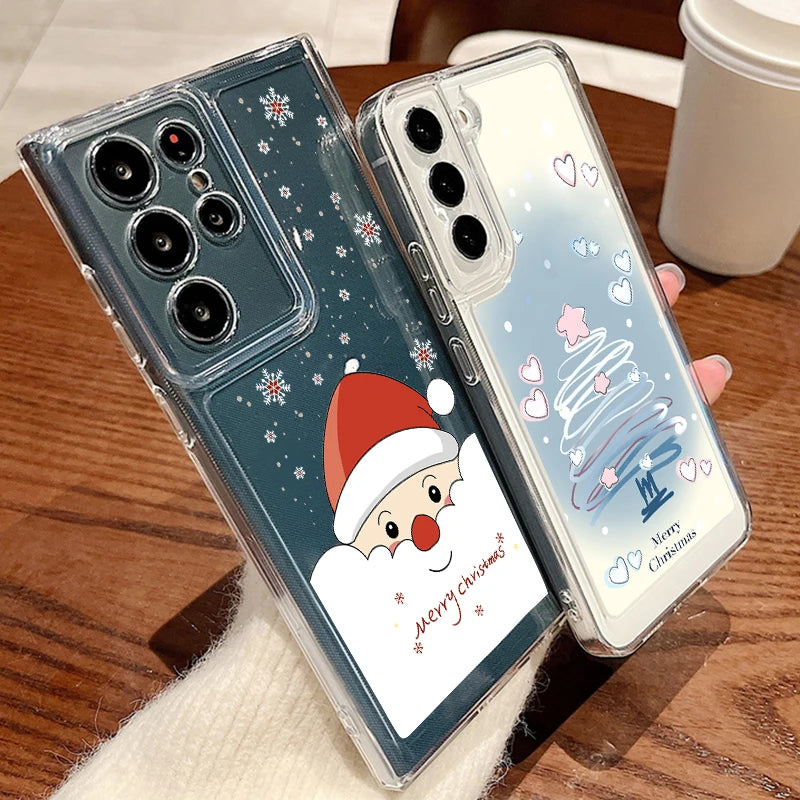 Christmas Pattern Phone Case For Samsung Galaxy A17 A55 A56 A16 A26 A36 A35 A15 S25 Edge S23 S24 Ultra S22 S24 FE Silicone Cover