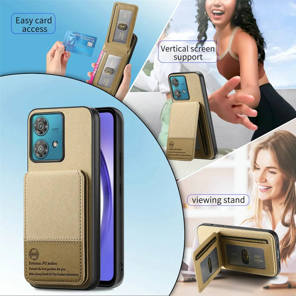 RFID Leather Funda For Motorola Moto G86 Power 5G Back Cover Motorola Phone Moto G75 G35 G15 G05 G56 G66Y G96 G85 G 86 Card Capa