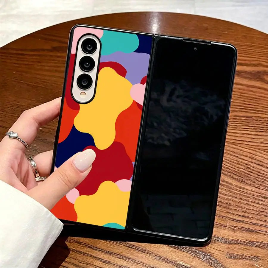 Phone Cover Case for Samsung Galaxy Z Fold 7 6 5 4 3 Z Flip 7 6 5 4 3 Colorful Texture Pattern