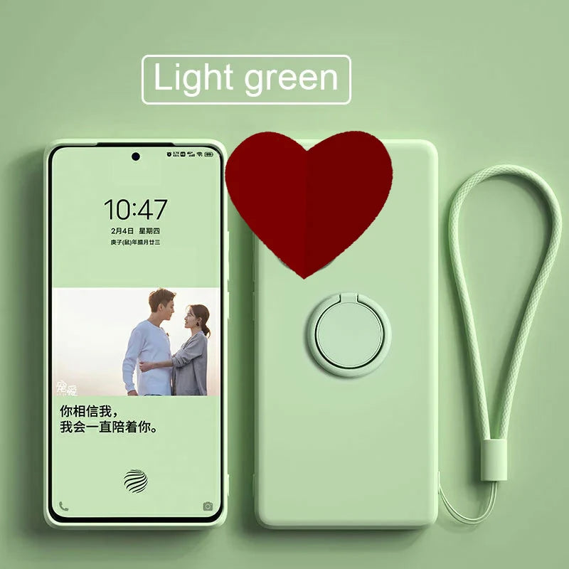 Case for Motorola Edge 60 Fusion Finger Ring Stand Holder Slicone Cover for Edge 60s50Neo Solid Color Lens Protection Soft Funda