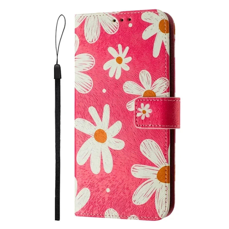 5G Leather Phone Case For Motorola MOTO G 5G 2025 MotoG Stylus 2024 2023 2022 2021 Flip Cover Wallet Magnetic Painted Cases Bear