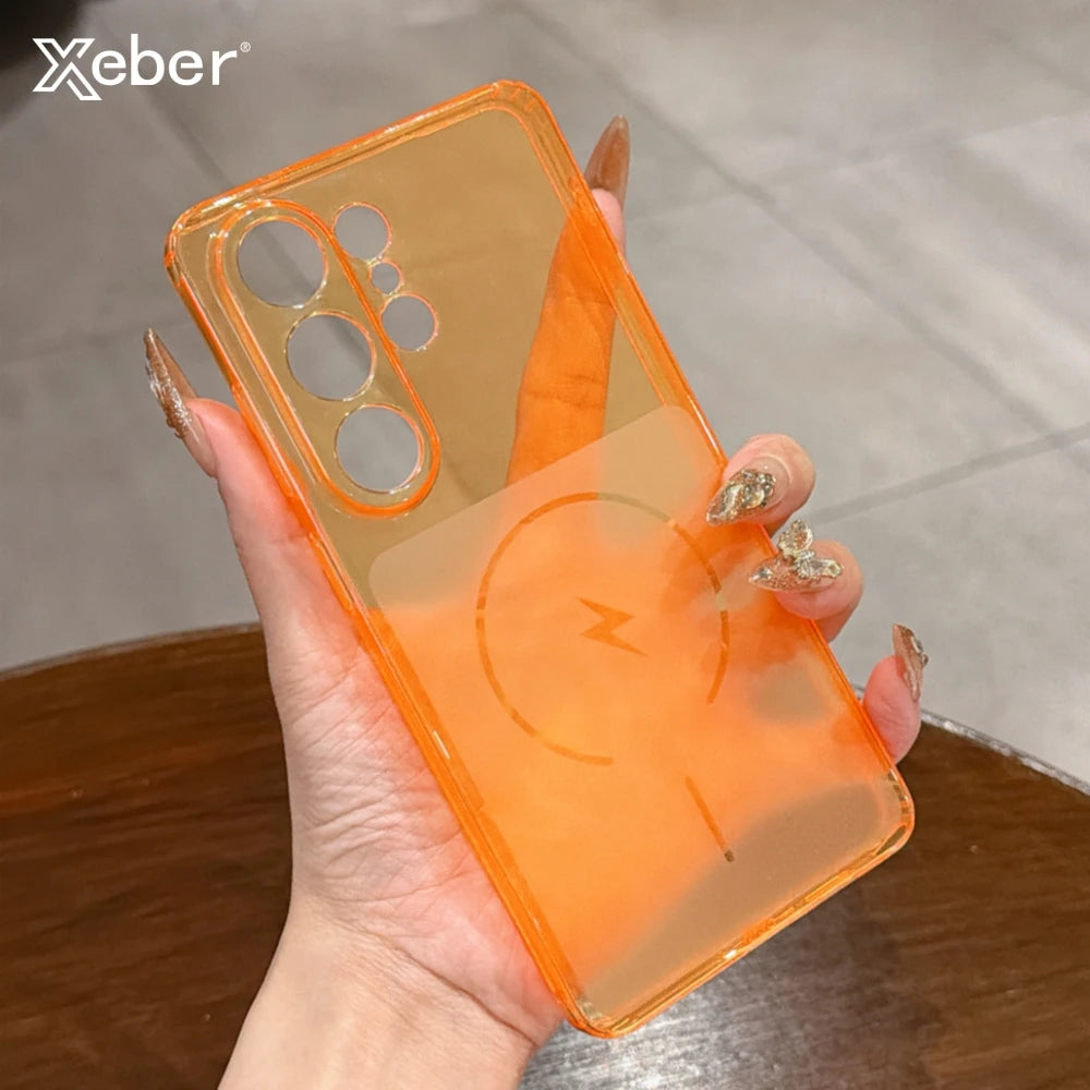 Transparent TPU Ultra Thin Soft Case For Samsung Galaxy S26 Ultra S25 S24 Plus S25FE For Magsafe Shockproof Magnetic Clear Cover