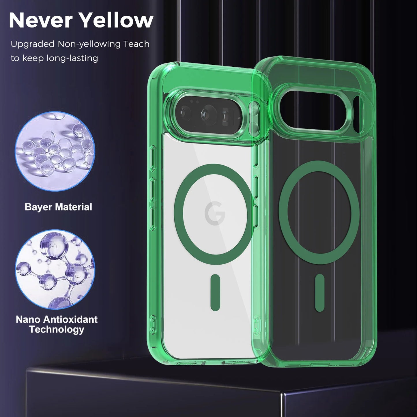 Luxury High Transparent Magnetic For Magsafe Wireless Charging Case For Google Pixel 10 Pro XL 9A Solid Color Bumper Back Cover