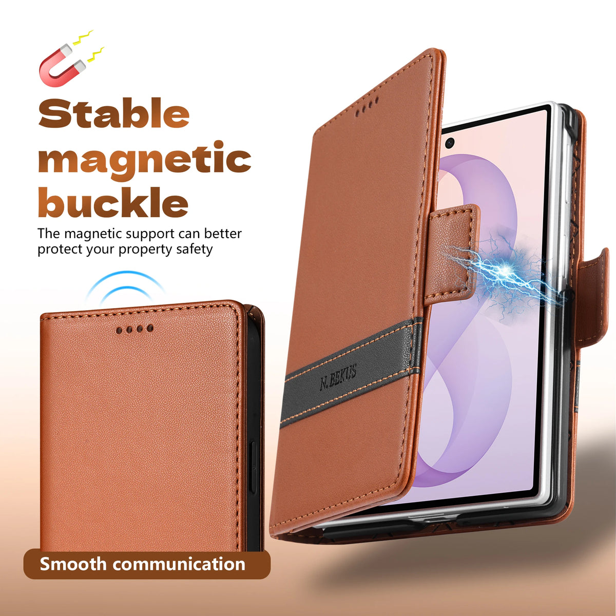 Luxury Business Splice Flip Cards Solt Wallet Leather Case for Samsung Galaxy Z Fold8 Fold 8 Wide Shockproof Book Stand Cover
