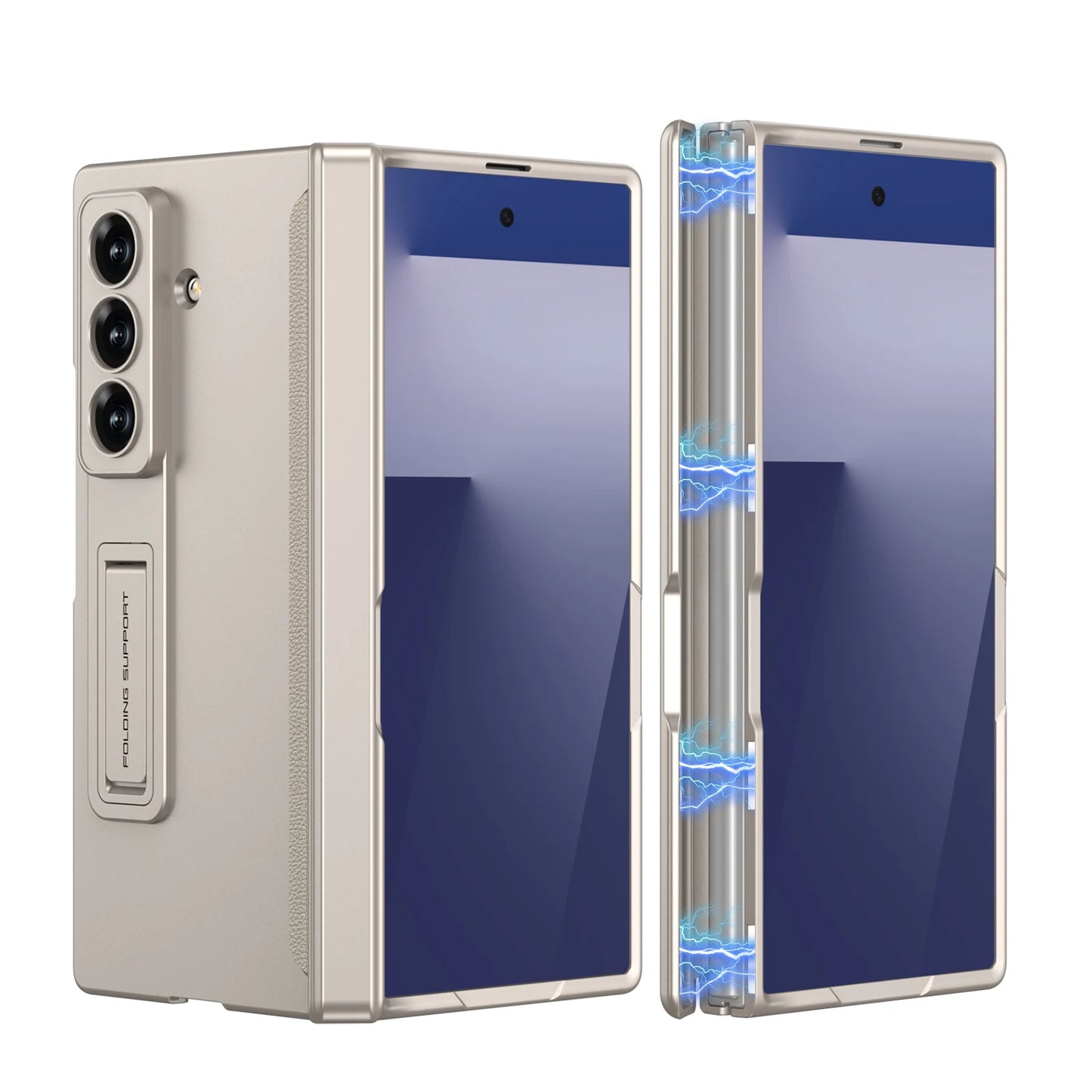 360 All-included Magnetic Hinge Case For Samsung Galaxy Z Fold 7 6 5 4 3 5G With Screen Protect  Glass Holder Shockproof Cover