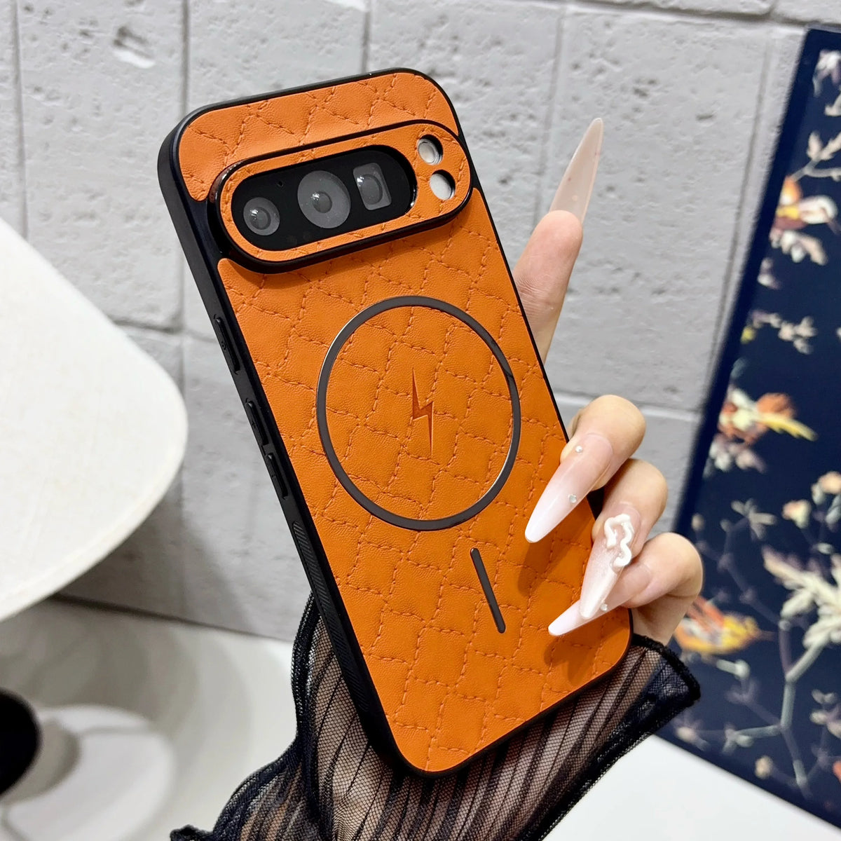 Fashion Quilted Leather Texture Magnetic Phone Case For Google Pixel 11 10 9 8 7 A Pro XL Shockproof Back Cover