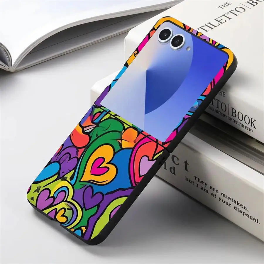Cover Phone Case for Motorola Razr 70 50 60 Ultra Razr Fold 50/60 70 Plus Colorful Hearts Graffiti